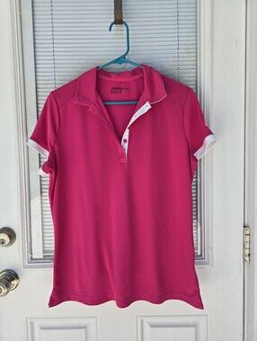 Nike Golf Women’s Bright Pink Polo Top with Contrast Trim XL